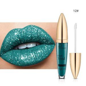 ($5 𝑖𝑛 𝑏𝑢𝑛𝑑𝑙𝑒 𝑜𝑓 5+）”Teal Appeal" Pearlescent Glitter Lipstick